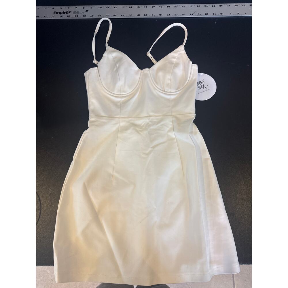 NWT Polly Women’s White Corset Mini Dress Underwire Bustier US size 4